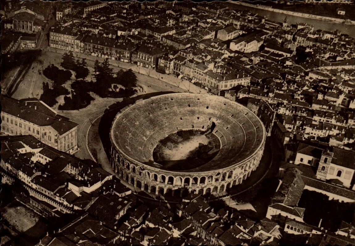 Vintage Continental Postcard Majestic Arena View Over Verona\'s Historic Landscap