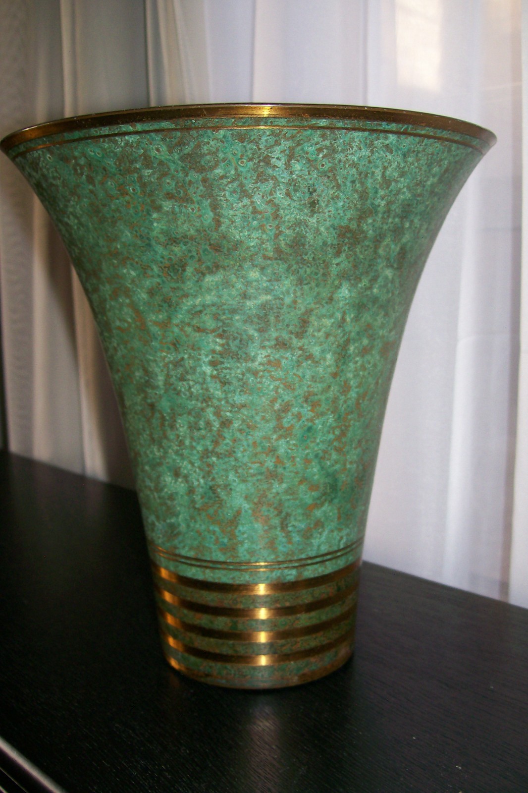 Antique Carl Sorensen Bronze Trumpet Vase Signed 8.5 Antique Carl Sorensen Bronze Trumpet Vase Signed 8.5