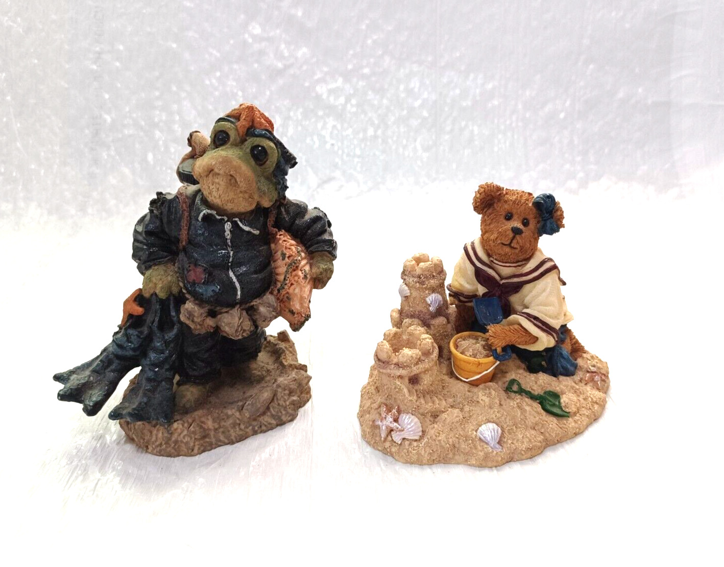 Vintage Boyds Bears and Friends Figurines Scuba Frog  Bethany Sanditoes Lot of 2