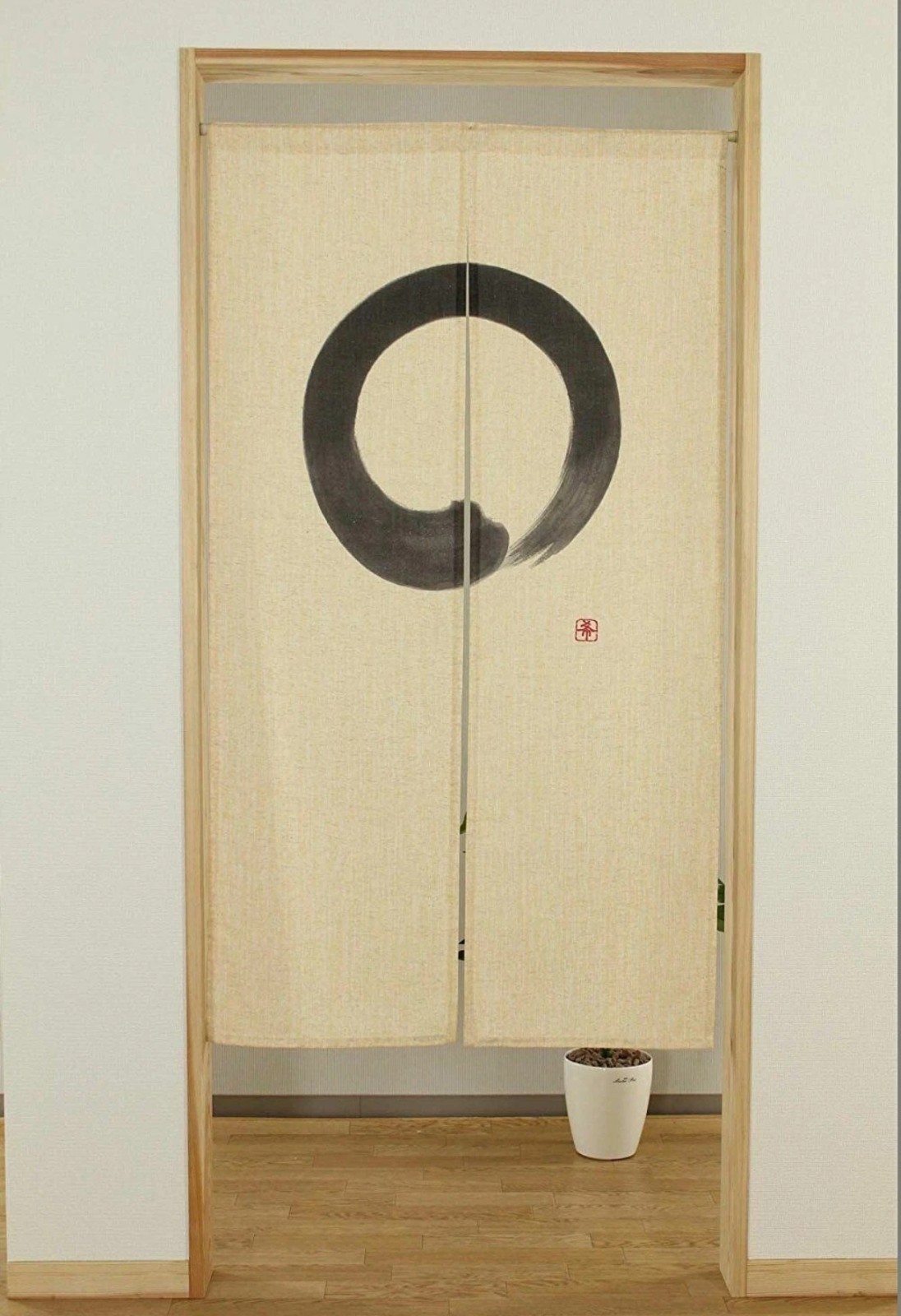 JAPANESE Noren Curtain Circle EN NEW 85 x 150cm L-BEAGE 10-195 JAPANESE Noren Curtain Circle EN NEW 85 x 150cm L-BEAGE 10-195