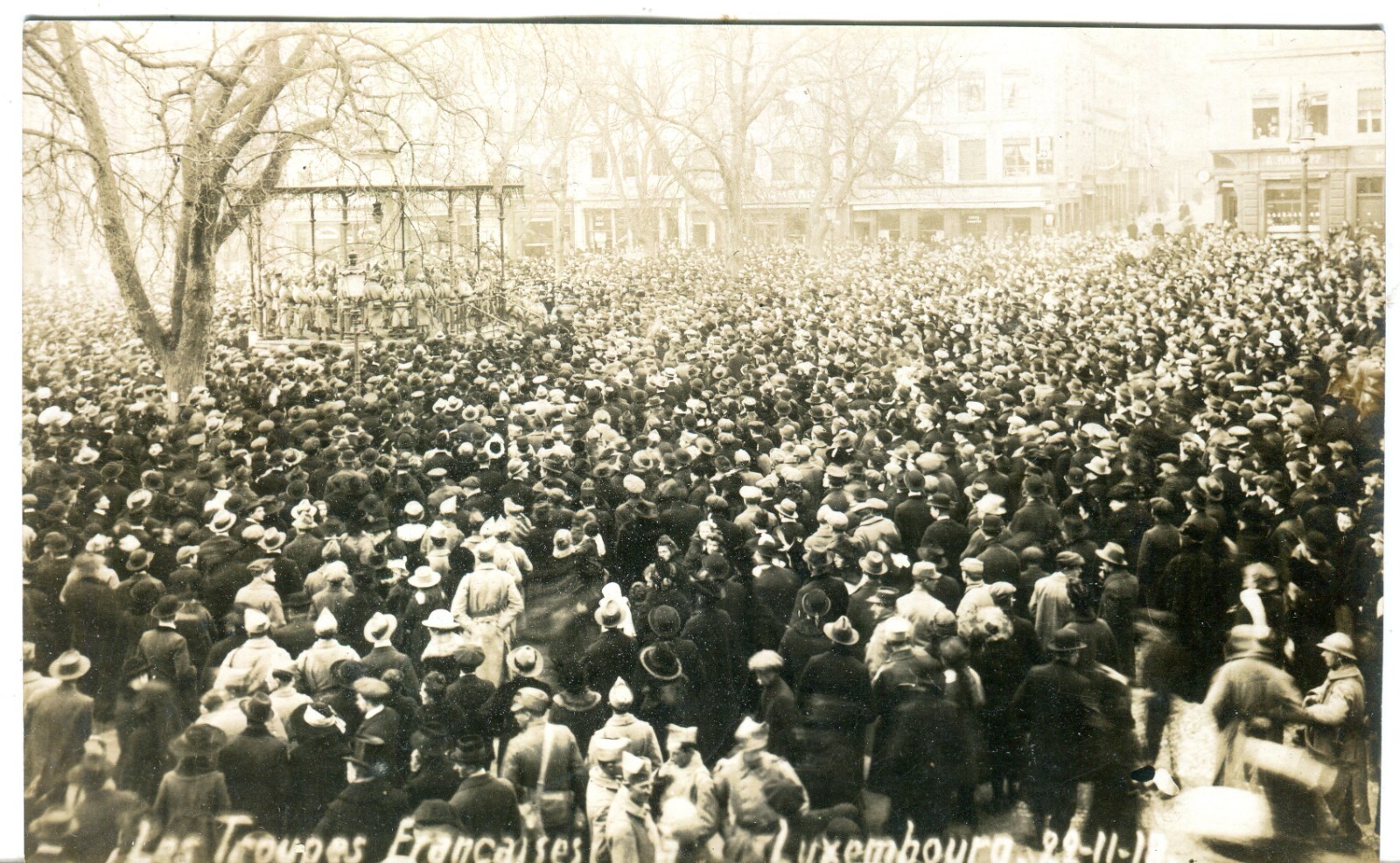 Luxembourg City Ville France Troops Entering 22 Nov. 1918 real photo postcard