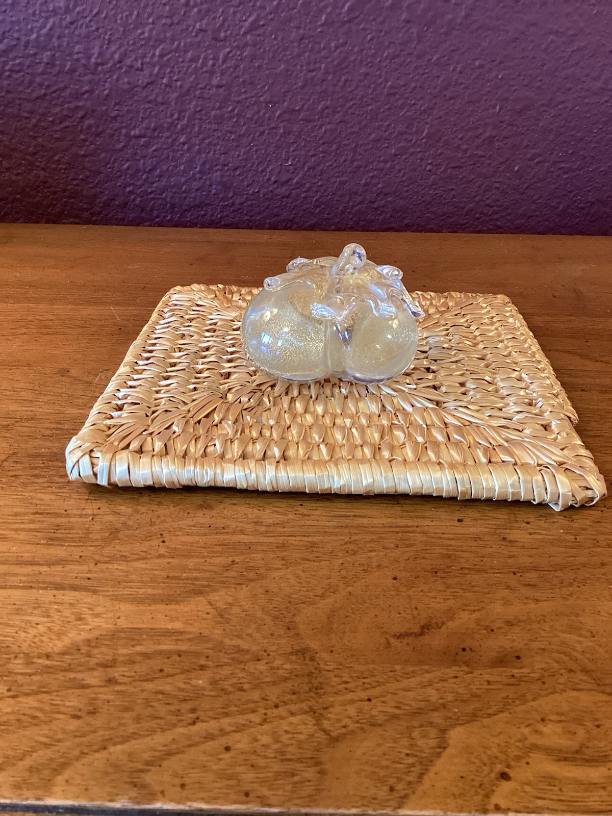 Vintage Campanella Murano Art Glass Bullicante Pumpkin/Gourd Paperweight
