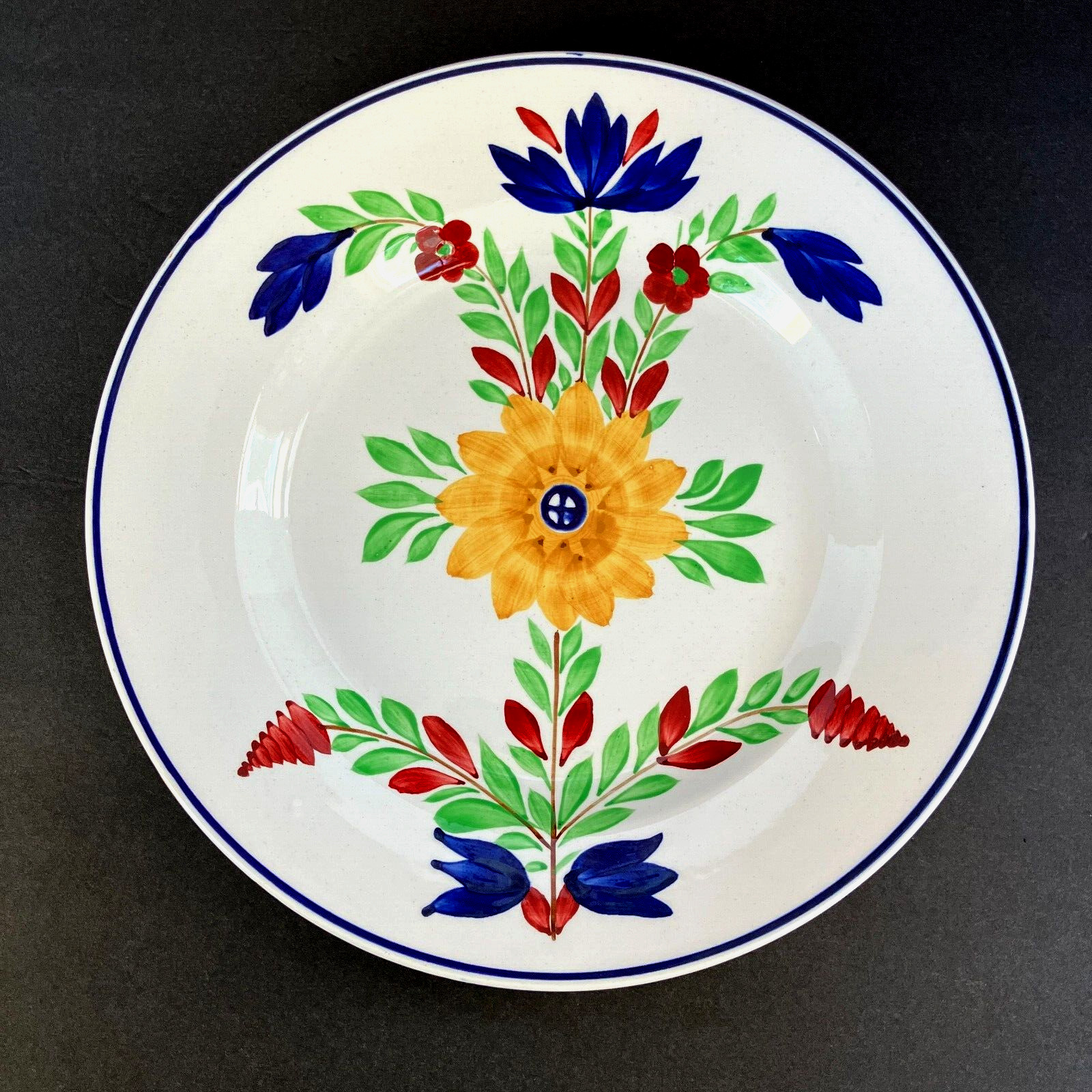 VTG Villeroy & Boch Hand Painted Wallerfangen Dinner Plate Stick Spatter 9.5\