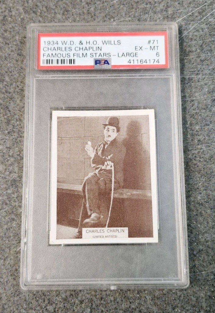 1934 WD & HO Wills Charlie Chaplin Famous Film Stars ~ PSA 6 ~ POP 1 NONE HIGHER