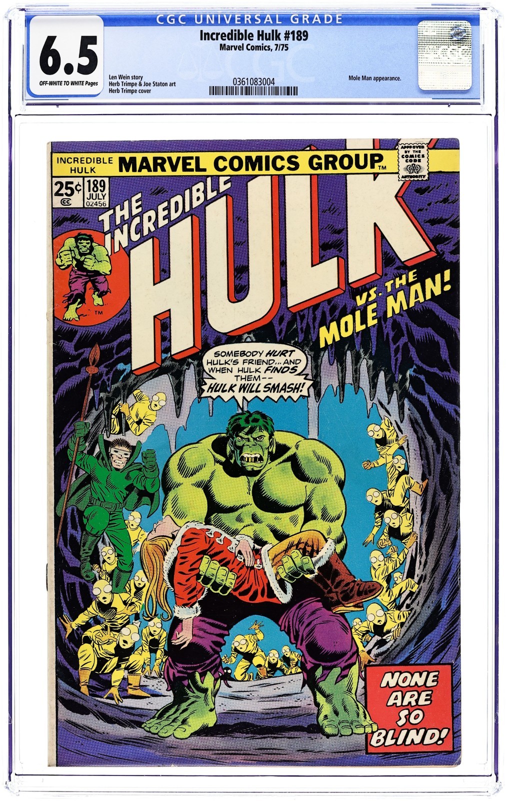 Incredible Hulk #189 - 1975 - CGC 6.5 - Herb Trimpe