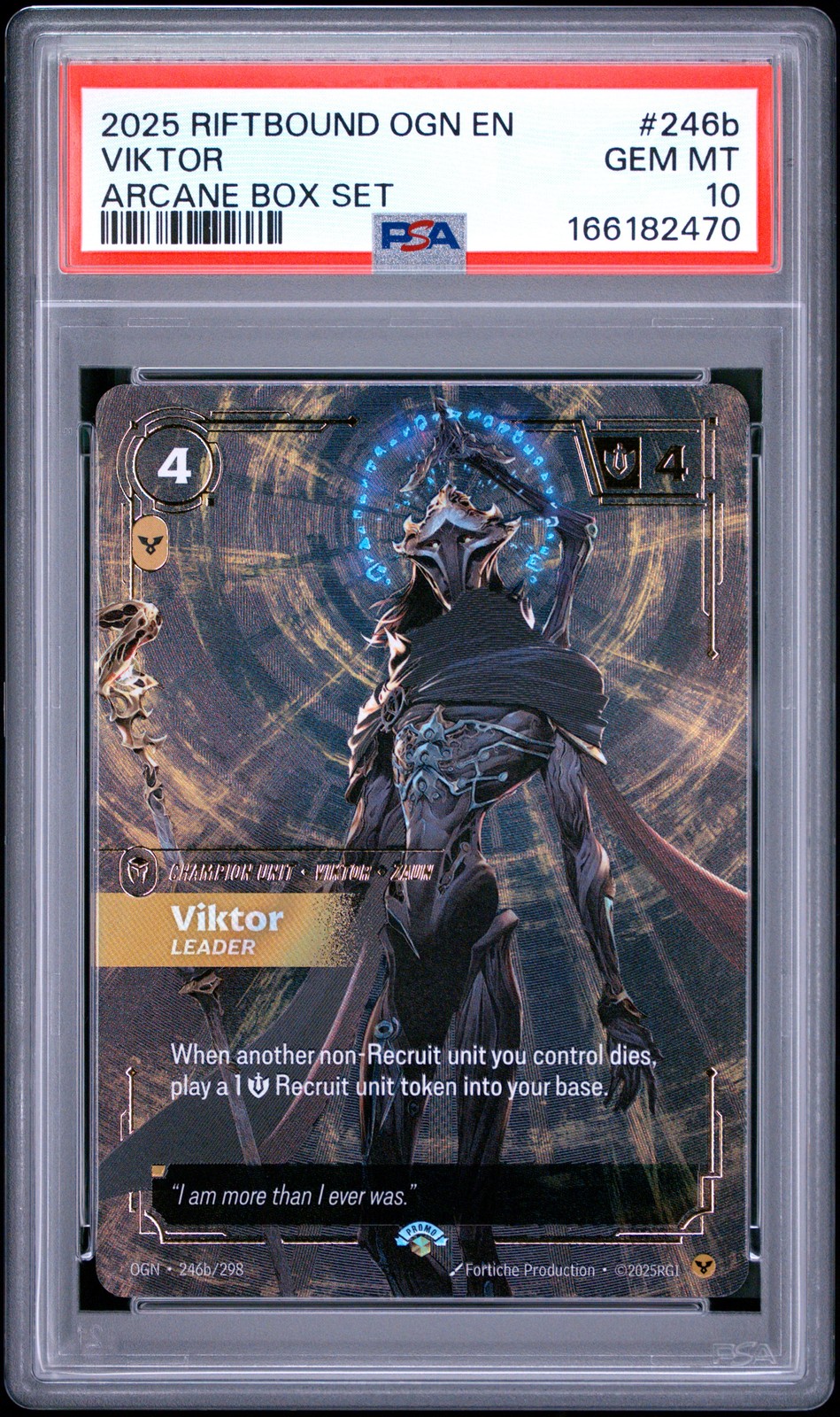 2025 RIFTBOUND: LEAGUE OF LEGENDS OGN-ORIGINS #246B VIKTOR - LEADER PSA 10