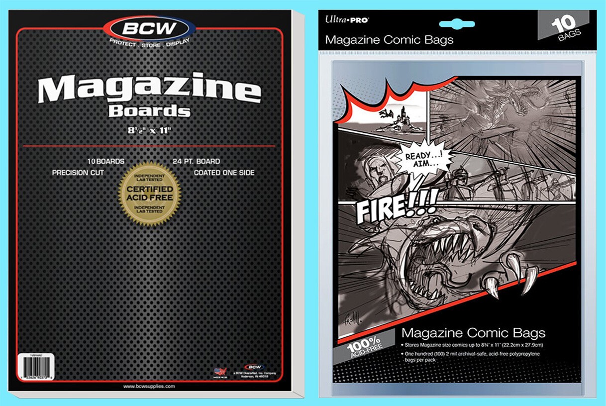 10 BCW Magazine Size 8.5 x 11 Backing Boards & Ultra Pro Bags Storage Backer 10 BCW Magazine Size 8.5 x 11 Backing Boards & Ultra Pro Bags Storage Backer