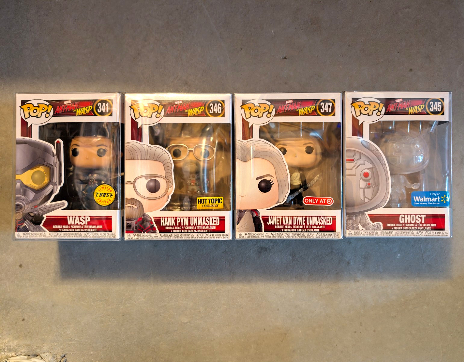 Funko Pop Ant-Man & The Wasp Exclusives 4-Pack With Case Protectors