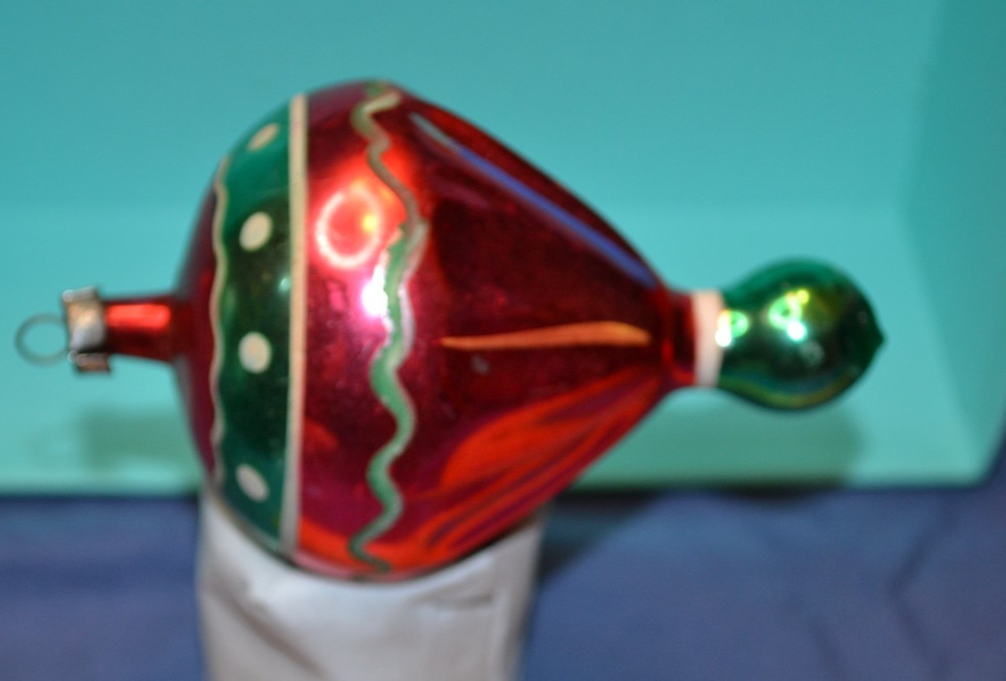 Vintage Christmas Ornament Blown Glass Mercury Hot Air Balloon 4\