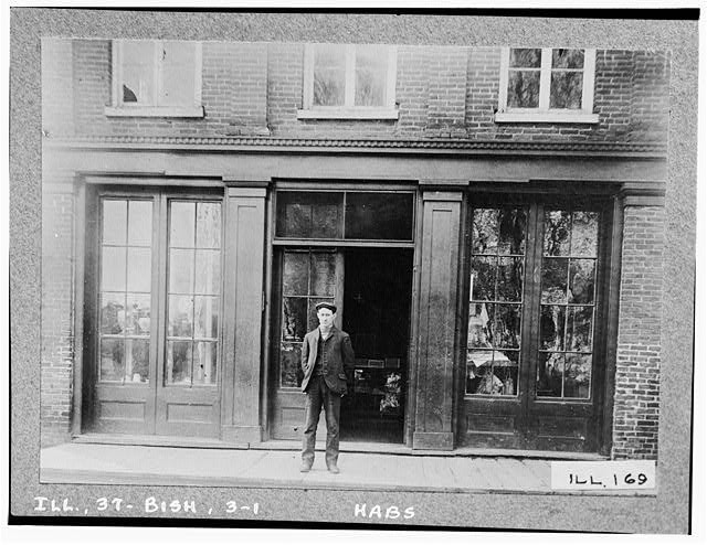 Photo:Bishop Hill Illinois 1930s Colony Store Post Office Main Street