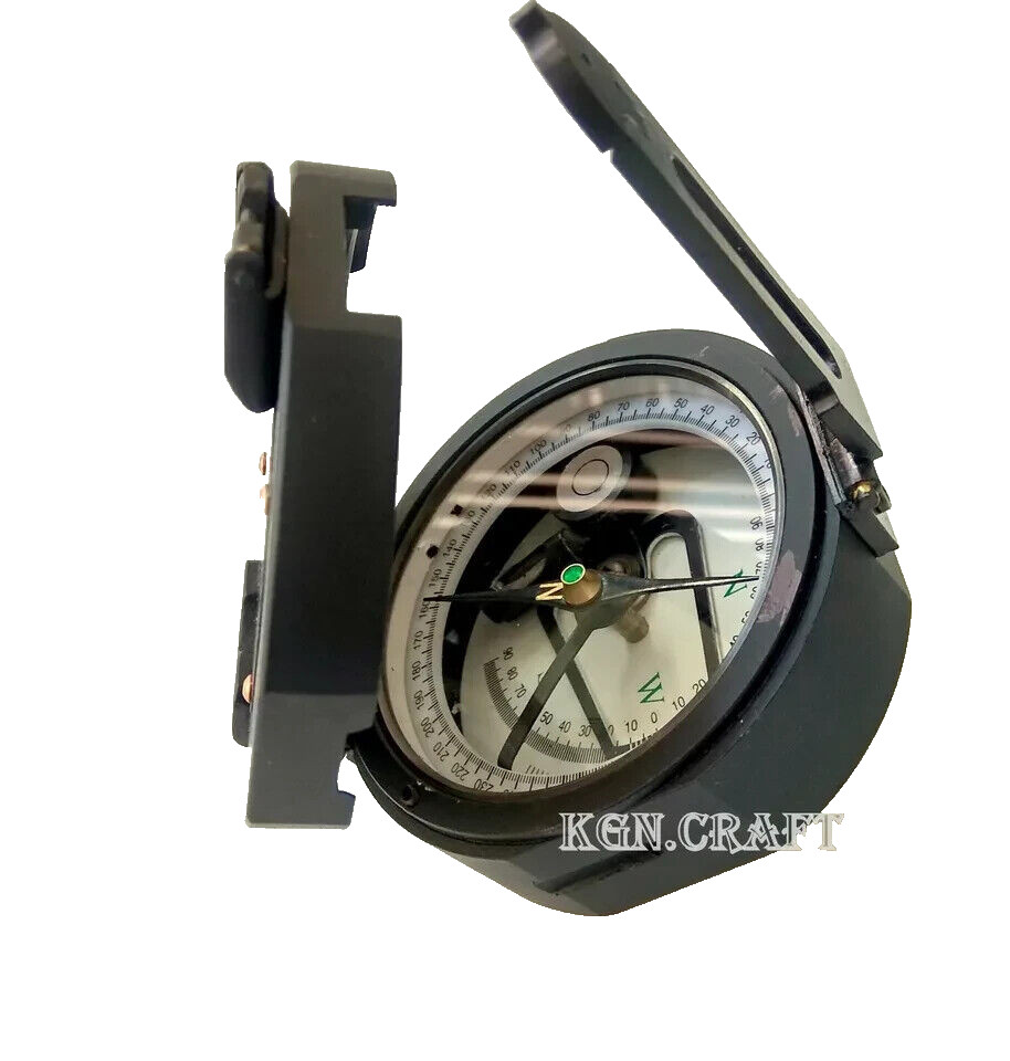 Black Vintage Bruntons Ainsworth Surveyors Geological Pocket Transit Compass
