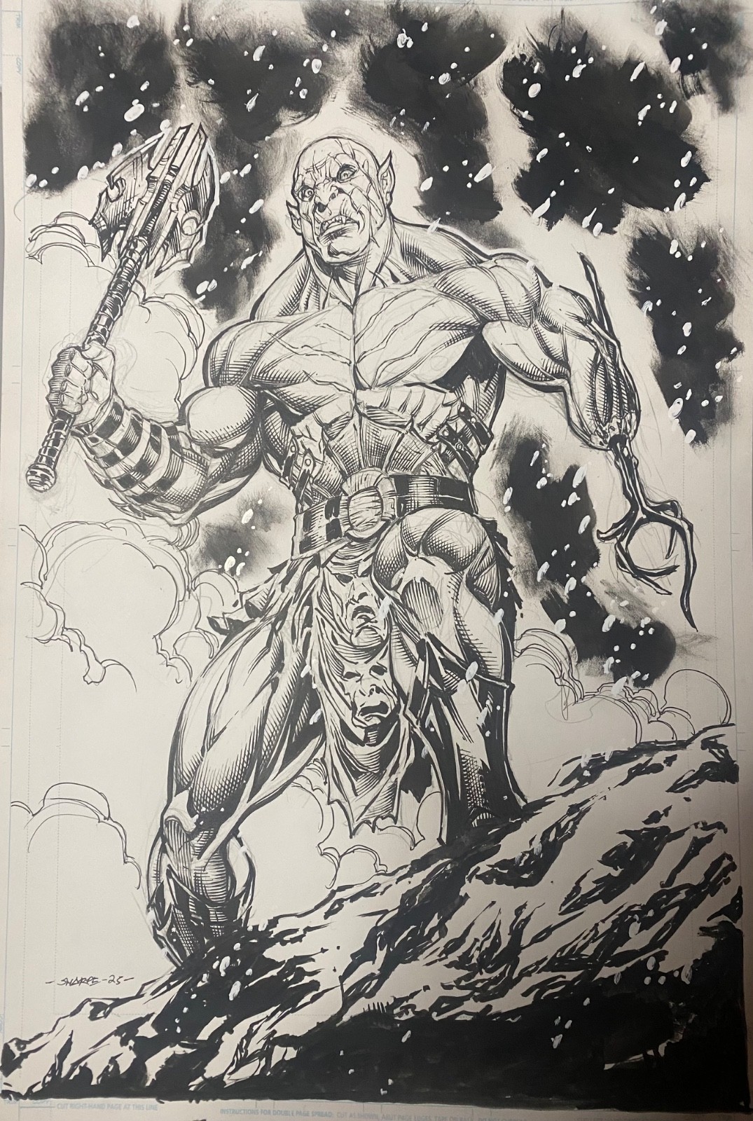 the Hobbitt Azog bilbo original art lord of the rings fantasy dc Kevin sharpe 