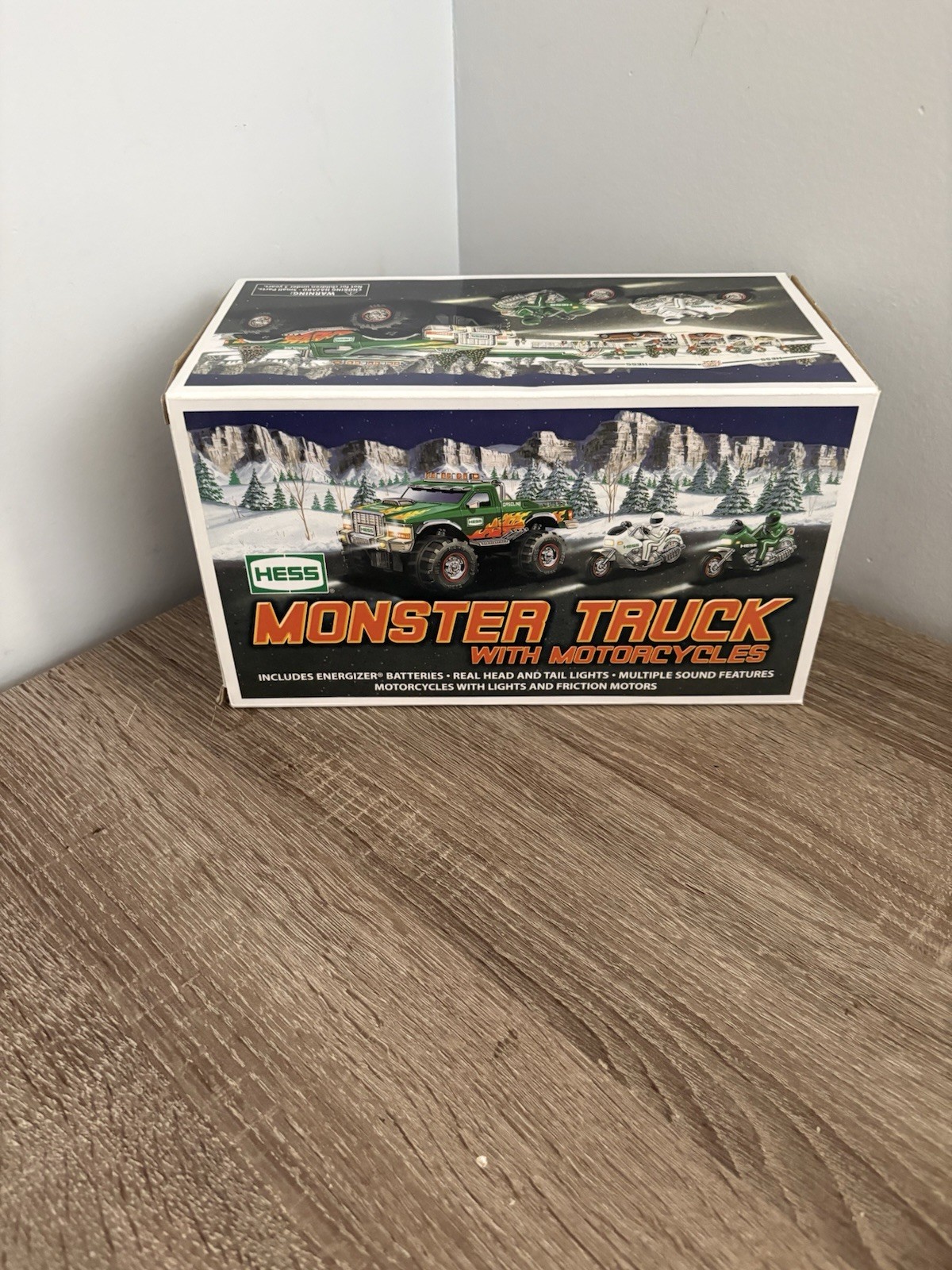 2007 Hess Toy MONSTER TRUCK with TWO MOTORCYCLES / NIB