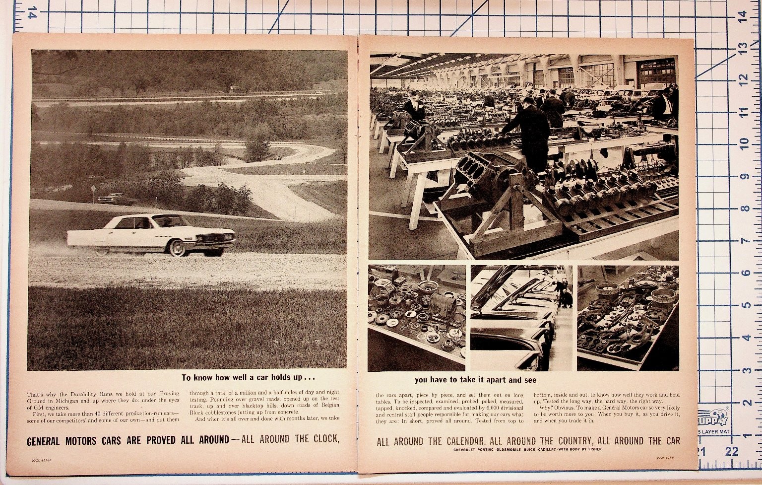 1964 General Motors GM Car Durability Ad - Proving Ground Vintage Print