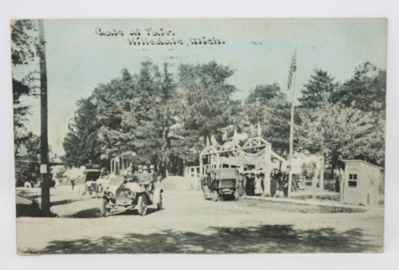 Hillsdale Michigan MI Gate at the Fair Old Cars & Tourist c1911 Vintage Postcard