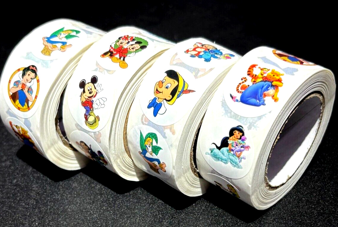 ⭐ 1 DAY SALE ⭐ 4 ROLLS (2000pcs) DISNEY DISNEYLAND STICKERS BULK DEAL WHOLESALE