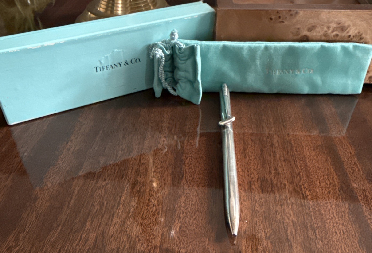Tiffany&Co Golf Club Pen Sterling Silver Twist Pen with Box and Pouch
