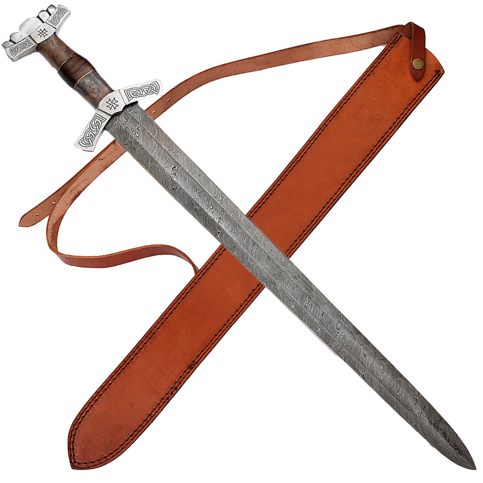 VALHALLA RISING DAMASCUS STEEL SWORD - HAND FORGED NORSE INSPIRED VIKING STYLE VALHALLA RISING DAMASCUS STEEL SWORD - HAND FORGED NORSE INSPIRED VIKING STYLE