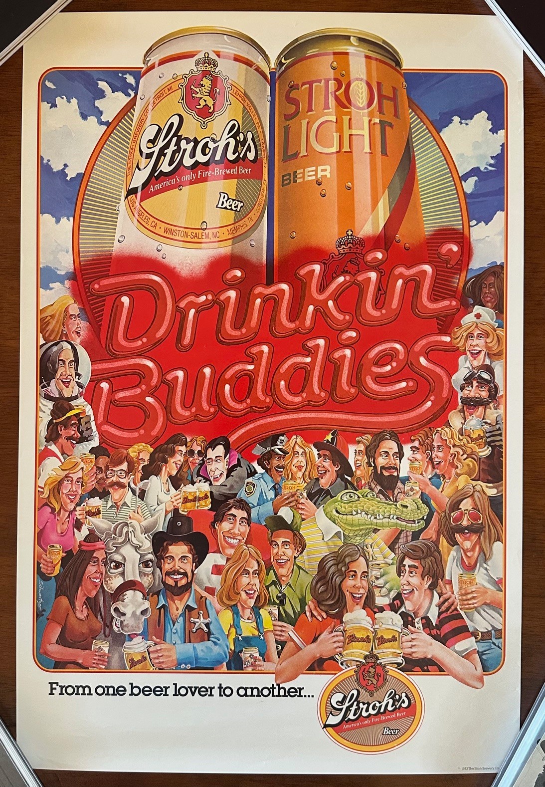 NOS 1983 Stroh's Beer Poster 