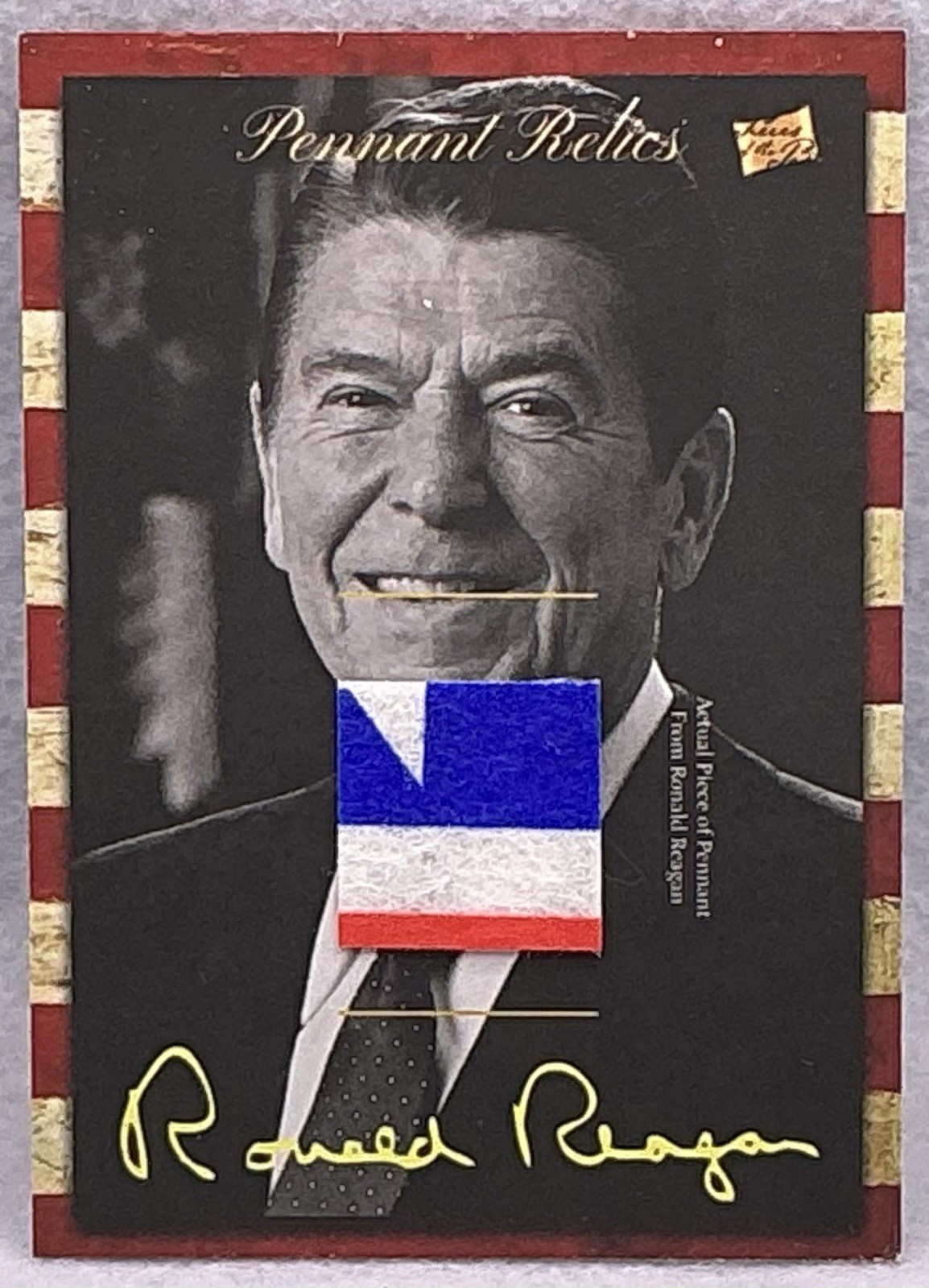 2018 Pieces Of The Past Hybrid Ronald Reagan Original Campaign Pennant Relic