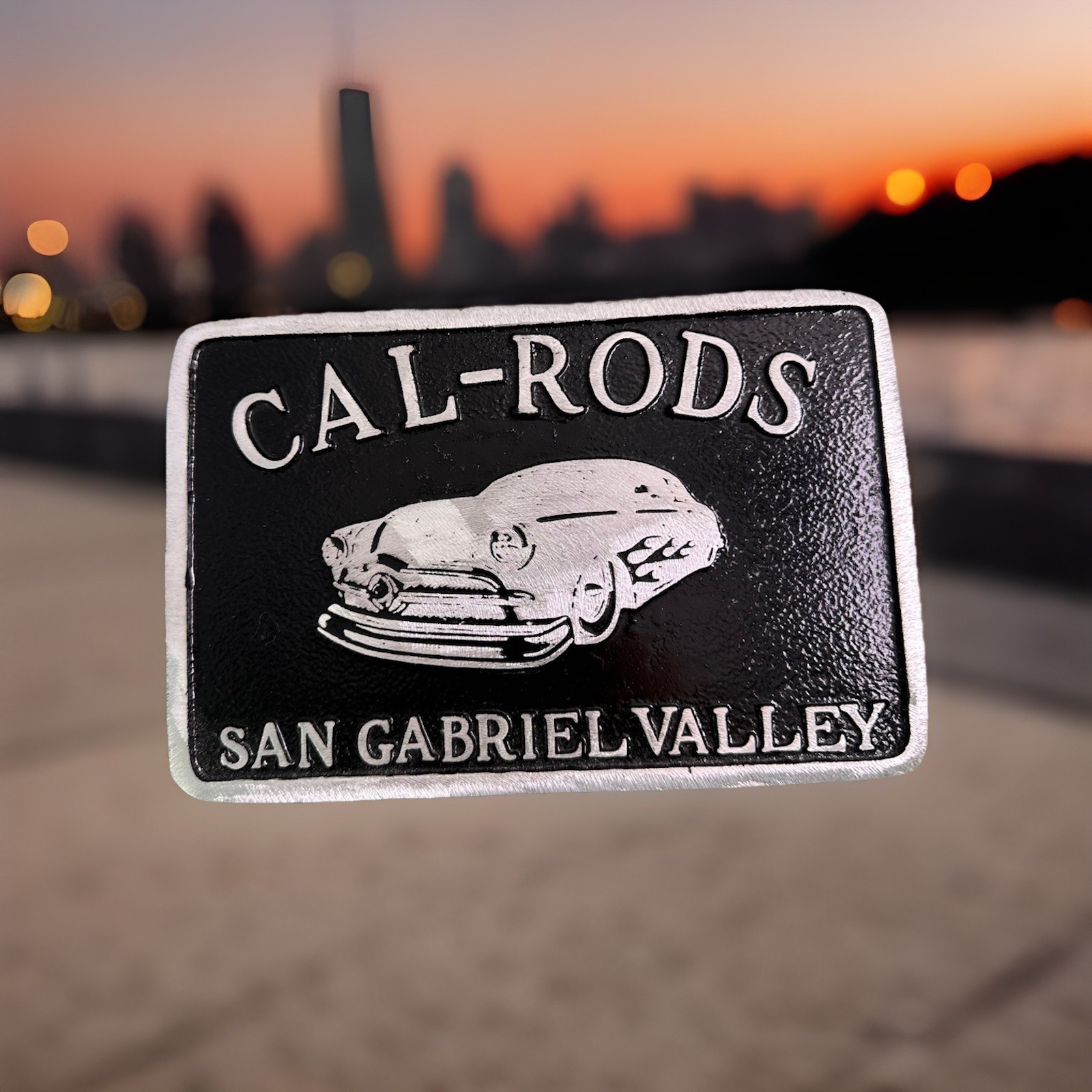 Vintage Cast Aluminum * CAL- RODS SAN GABRIEL VALLE Y* VERY Rare Car Club Plaque