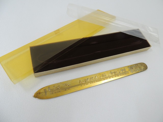 Vintage David Andersen Norwegian Almanac Calendar Brass Letter Opener w/ Box