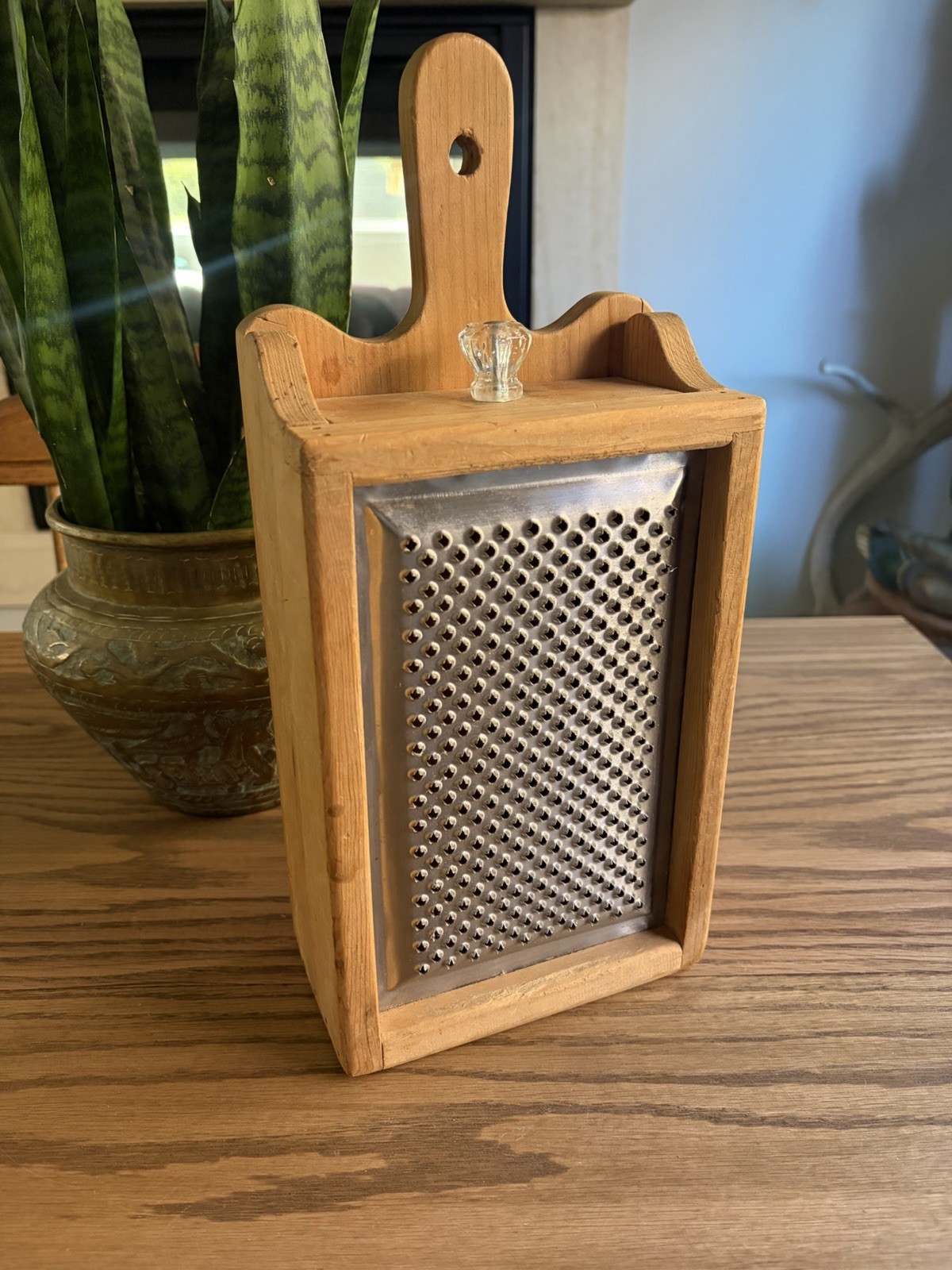 Vintage Primitive Wooden Grater Box with Drawer Farmhouse Kitchen