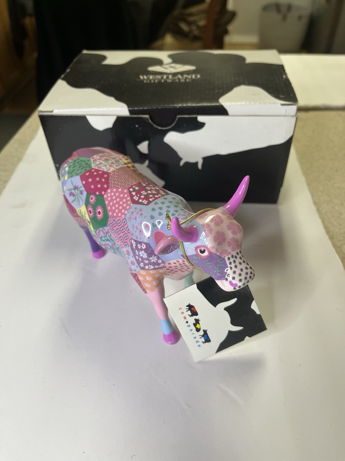 Rare Cow Parade Figurine Patchwork #7322 New In Box W/ Tag Westland Retired