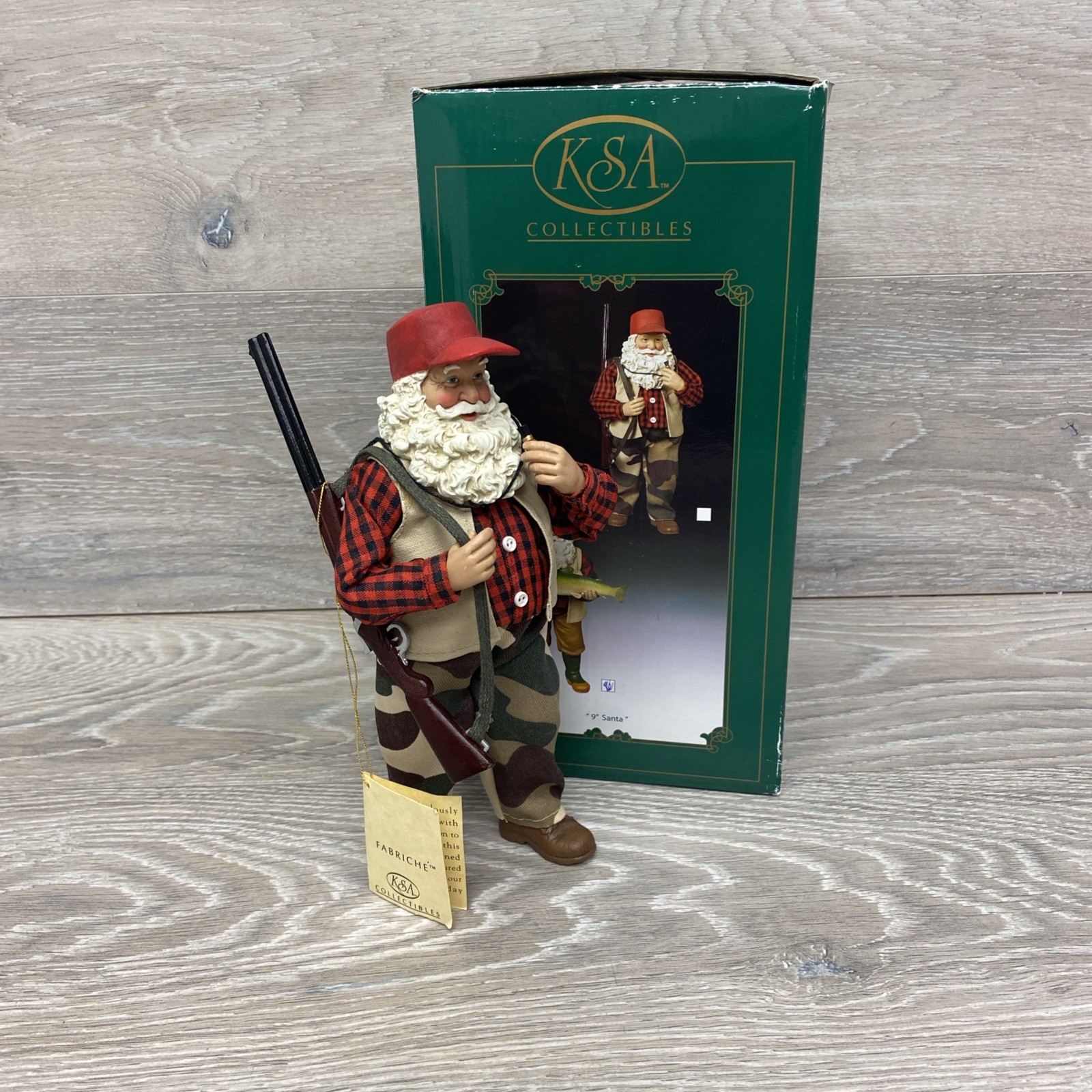 Fabriche Kurt Adler Santa Hunter Figurine KSA Rifle Whistle Camo Hunting