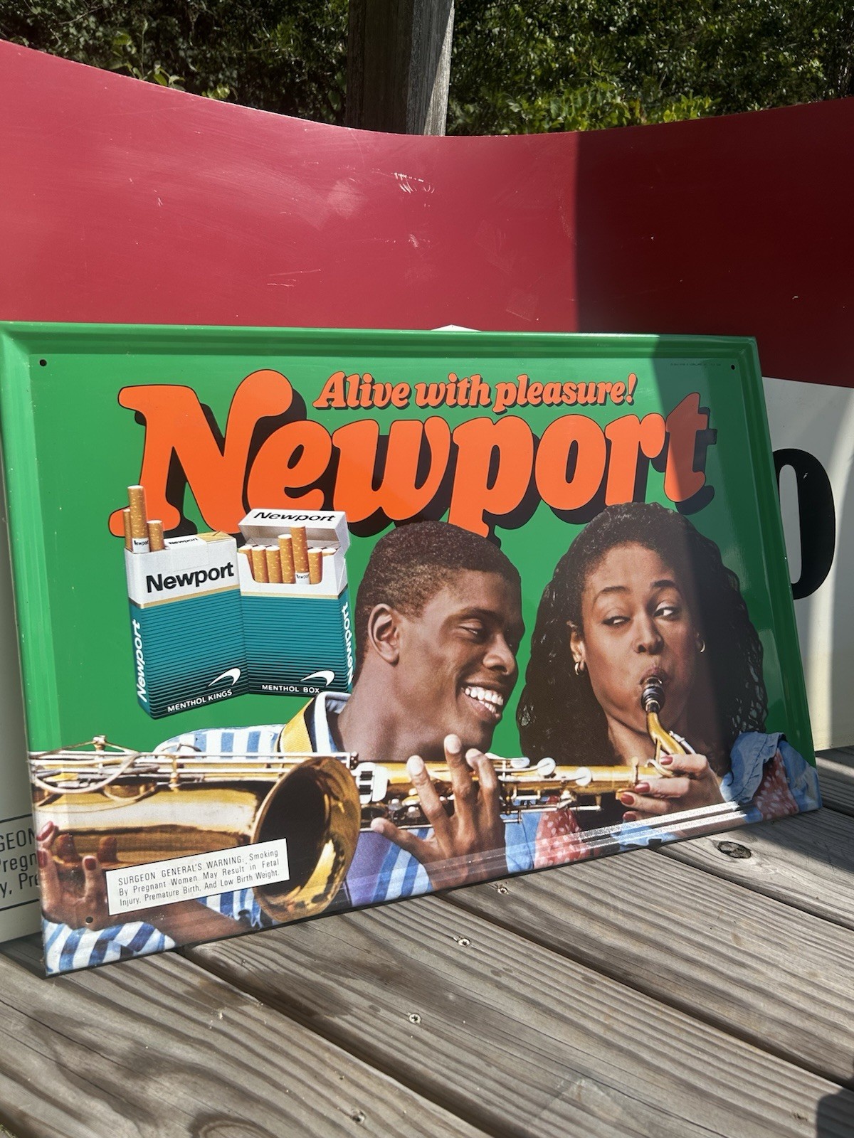 90s VTG Newport Menthol Kings/Box Advertising Sign Green \