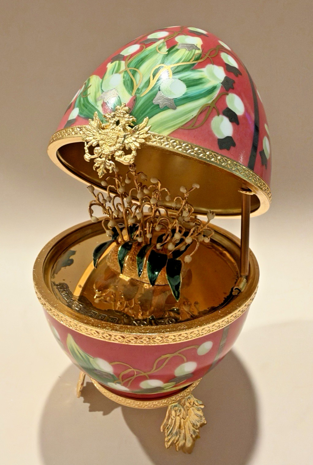 Hand-Painted Fabergé Limoges “Lilies of the Valley” Porcelain Egg Hand-Painted Fabergé Limoges “Lilies of the Valley” Porcelain Egg