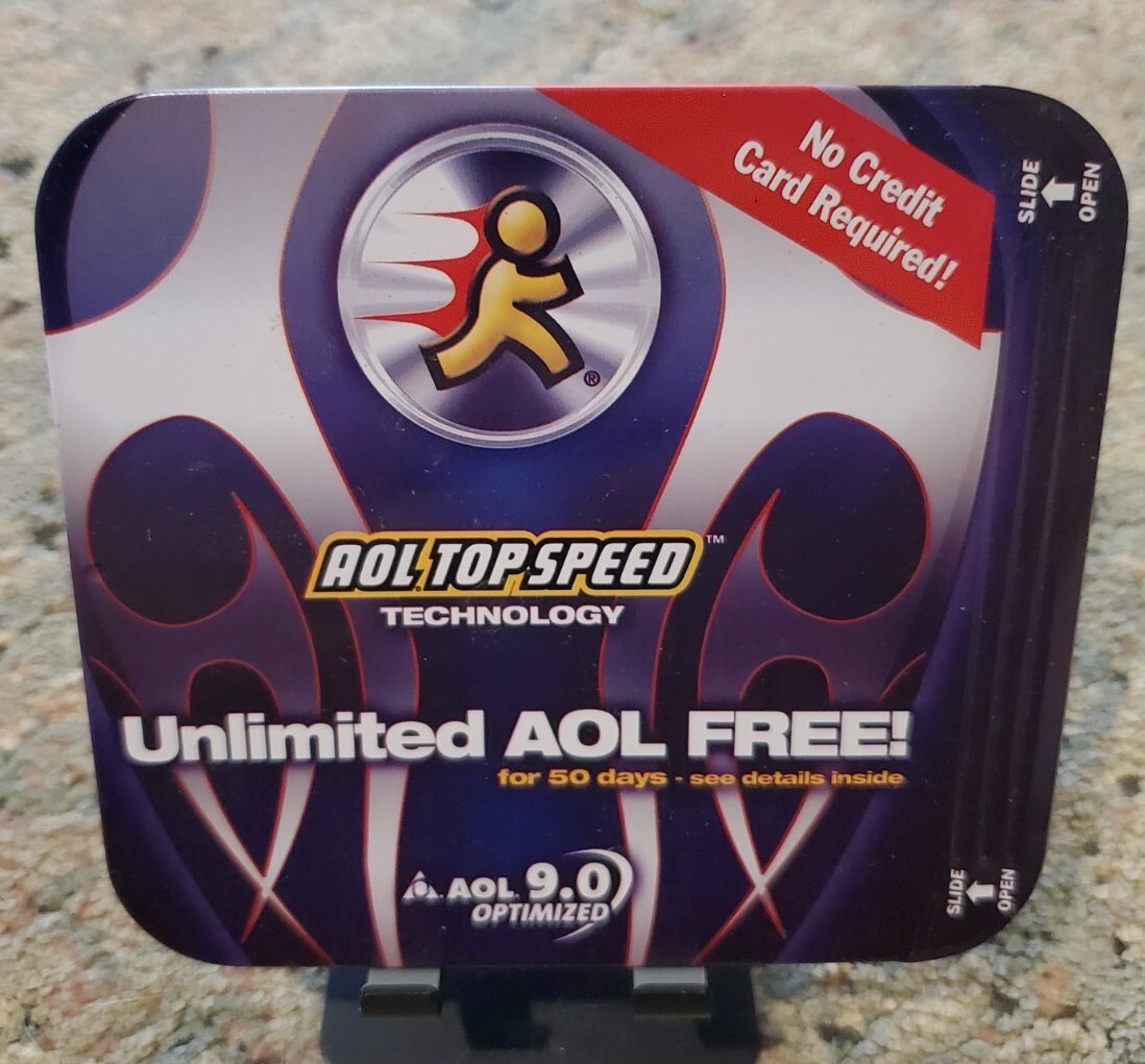 AOL 9.0 Optimized Installation Disc- Top Speed Tech, Vintage Slim Tin