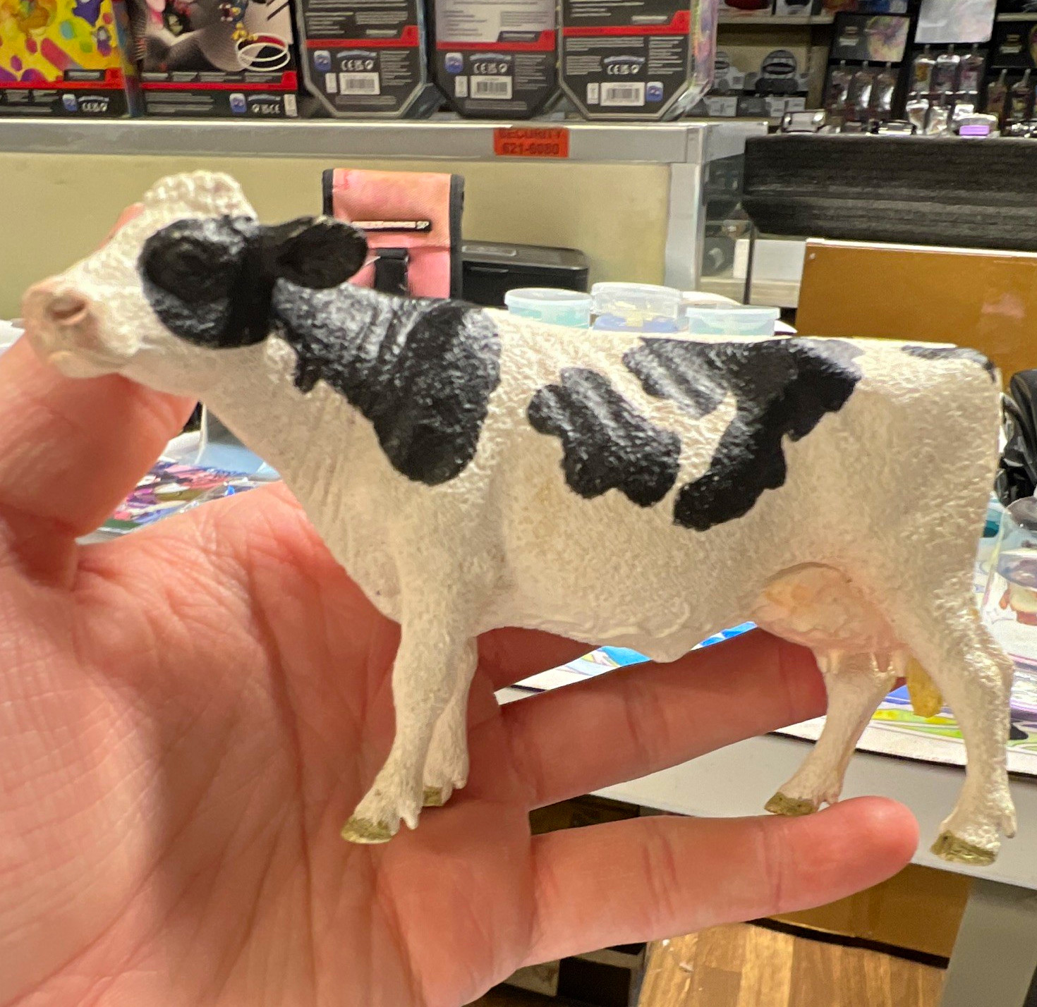 Schleich Black & White Holstein Cow Plastic Figurine Model Made in W. Germany
