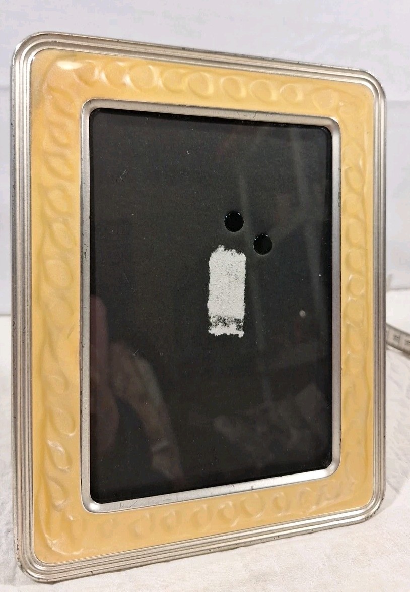 Vintage Lawrence Yellow Swirl Bakelite? Picture Frame W/Silver Trim 5x7 Photo Vintage Lawrence Yellow Swirl Bakelite? Picture Frame W/Silver Trim 5x7 Photo