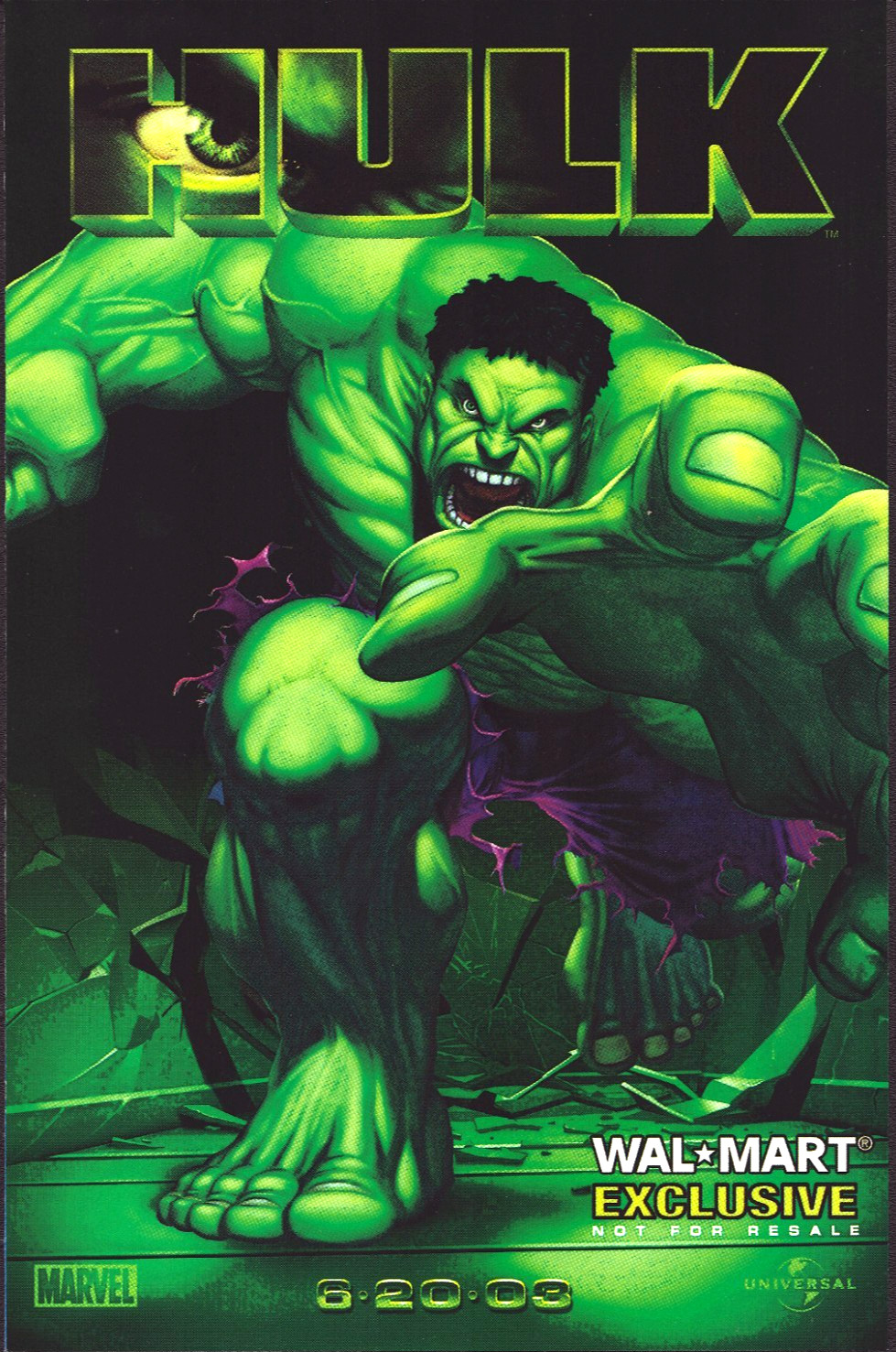 2003 Hulk Movie Vintage PRINT AD - Authentic Eric Bana Marvel Promo Art 00s