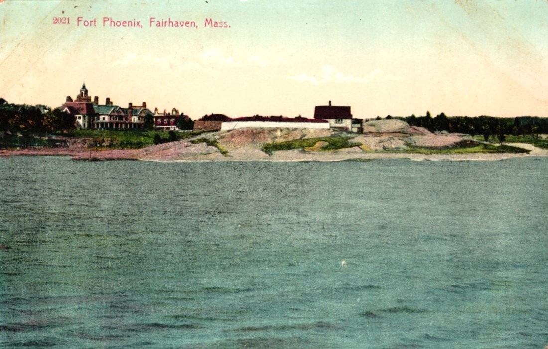 Fort Phoenix Fairhaven Massachusetts Harbor View Vintage Postcard