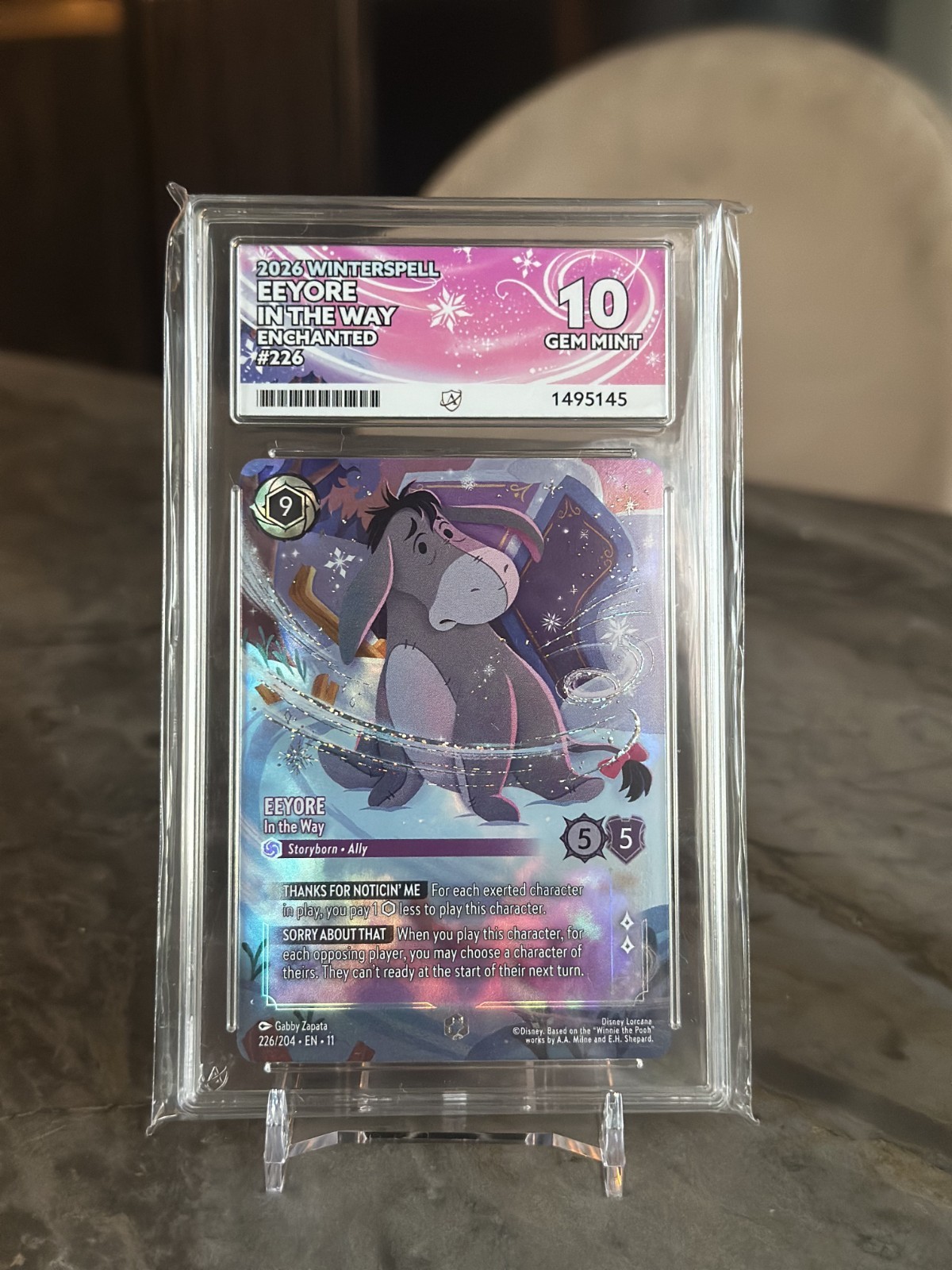 Disney Lorcana - Eeyore Enchanted - ACE 10 Perfect subgrades - Winterspell