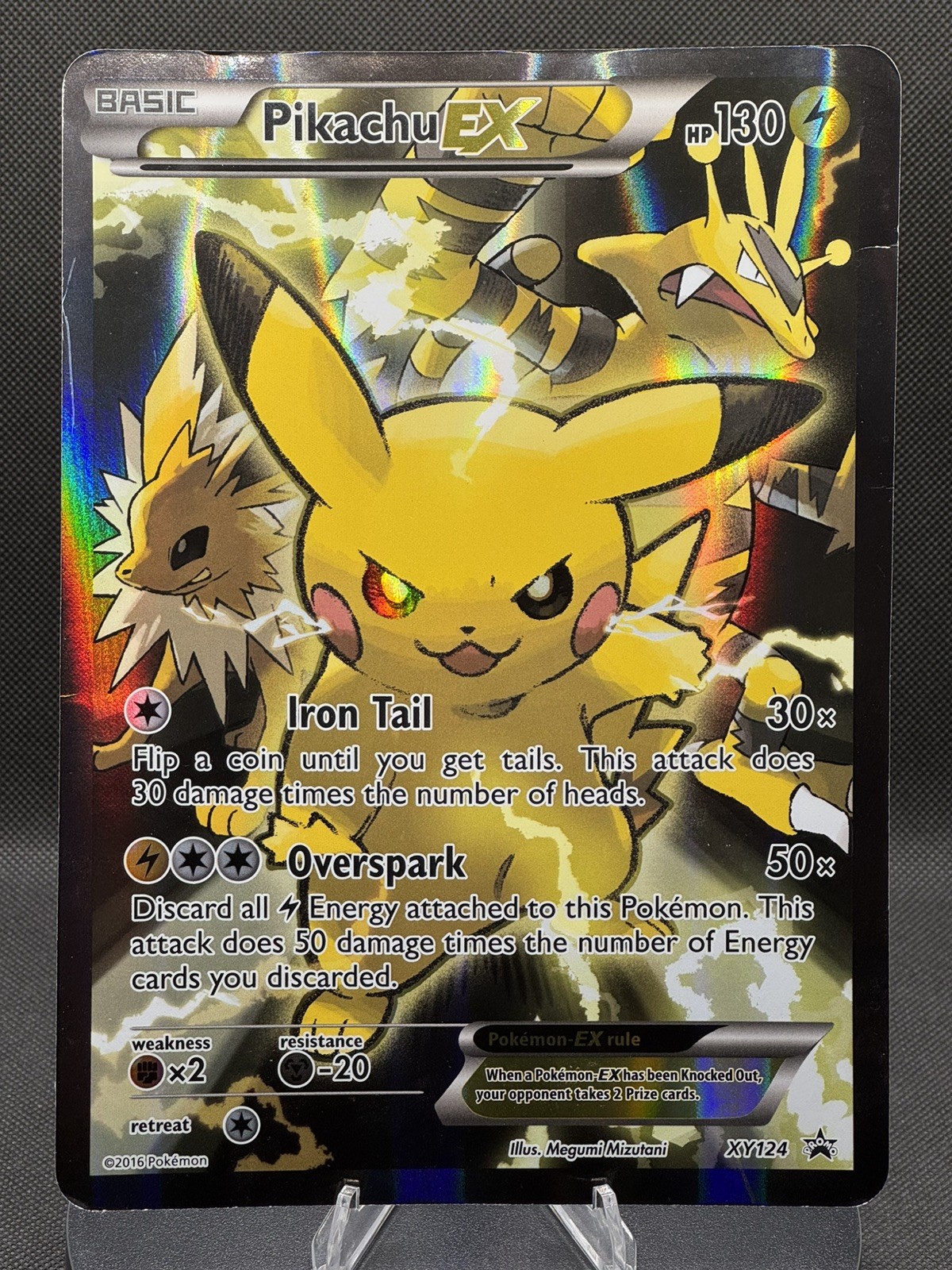 ⚡ Pokémon TCG – Pikachu-EX XY124 – Black Star Promo – Jumbo – HP
