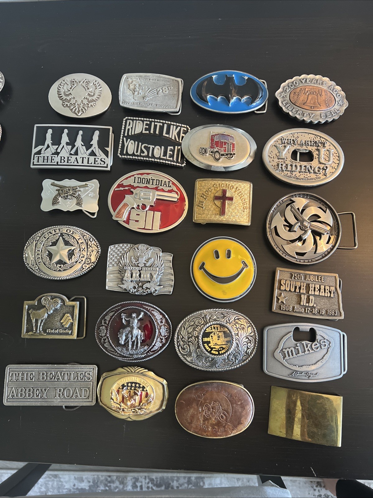 Lot of (24) Mixed Vintage - Newer Belt Buckles  1970-2000’s Western Novelty