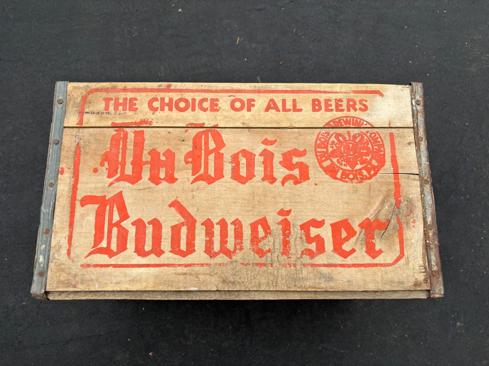 SHARP Vintage Dubois Du Bois Budweiser Beer Bottle Crate Box Du Bois, PA
