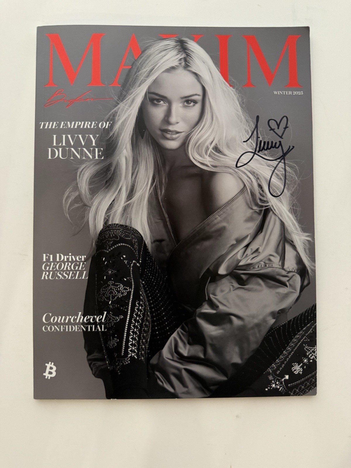 Olivia Livvy Dunne Maxim Cover Issue signed  - Only 3 available On Her Passes
