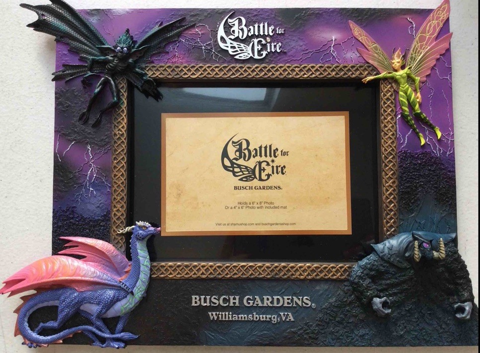 Busch Gardens Battle for Eire 4x6 Dragon Photo Frame Williamsburg VA Rare
