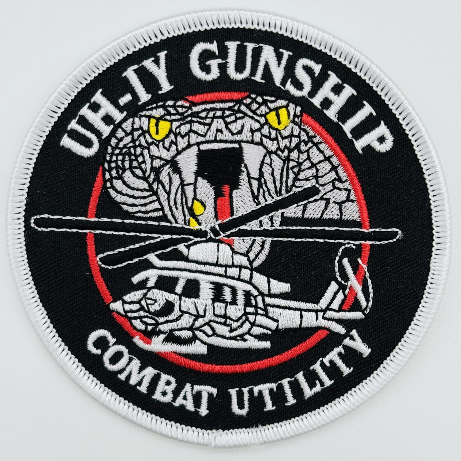 Bell® UH-1Y Huey Gunship Patch – 3.5in, Iron-On/Sew On, Officially Licensed Bell® UH-1Y Huey Gunship Patch – 3.5in, Iron-On/Sew On, Officially Licensed