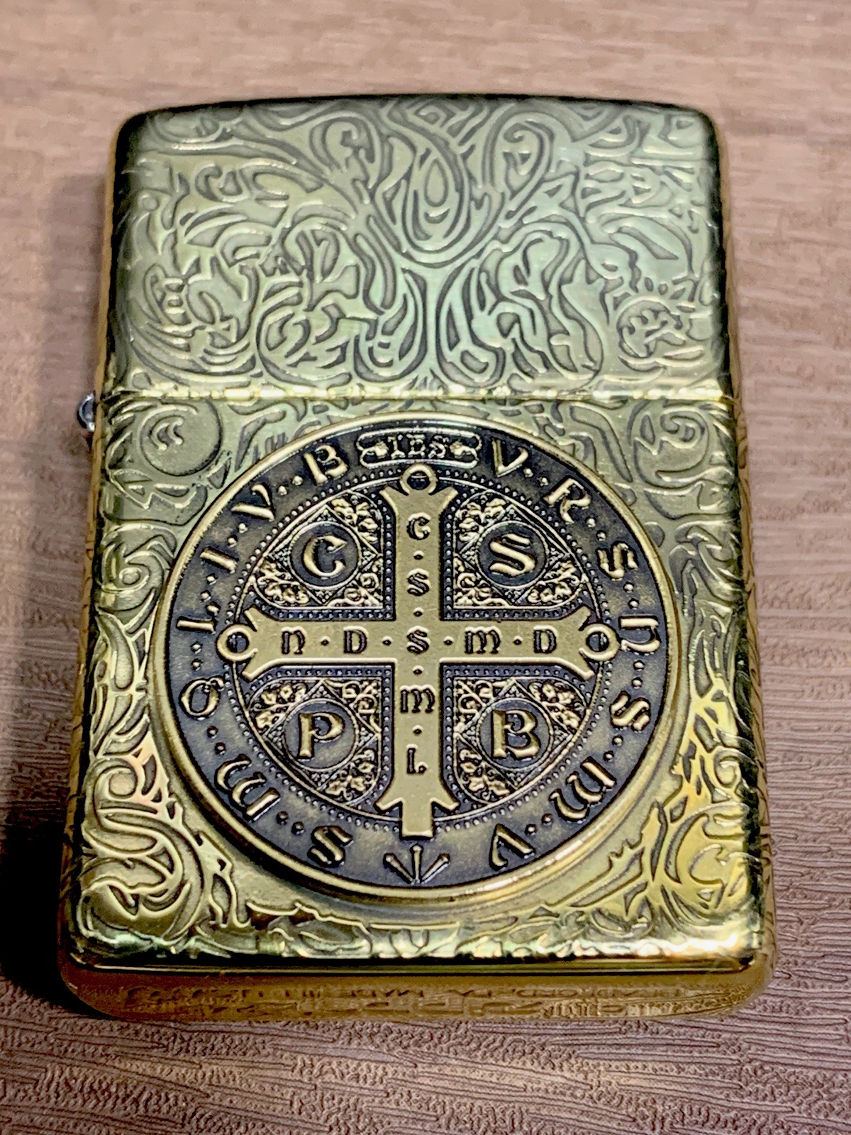 RARE Zippo Heavy Armor 5-sided Stamp Constantine St Benedict Zippo Lighter RARE Zippo Heavy Armor 5-sided Stamp Constantine St Benedict Zippo Lighter