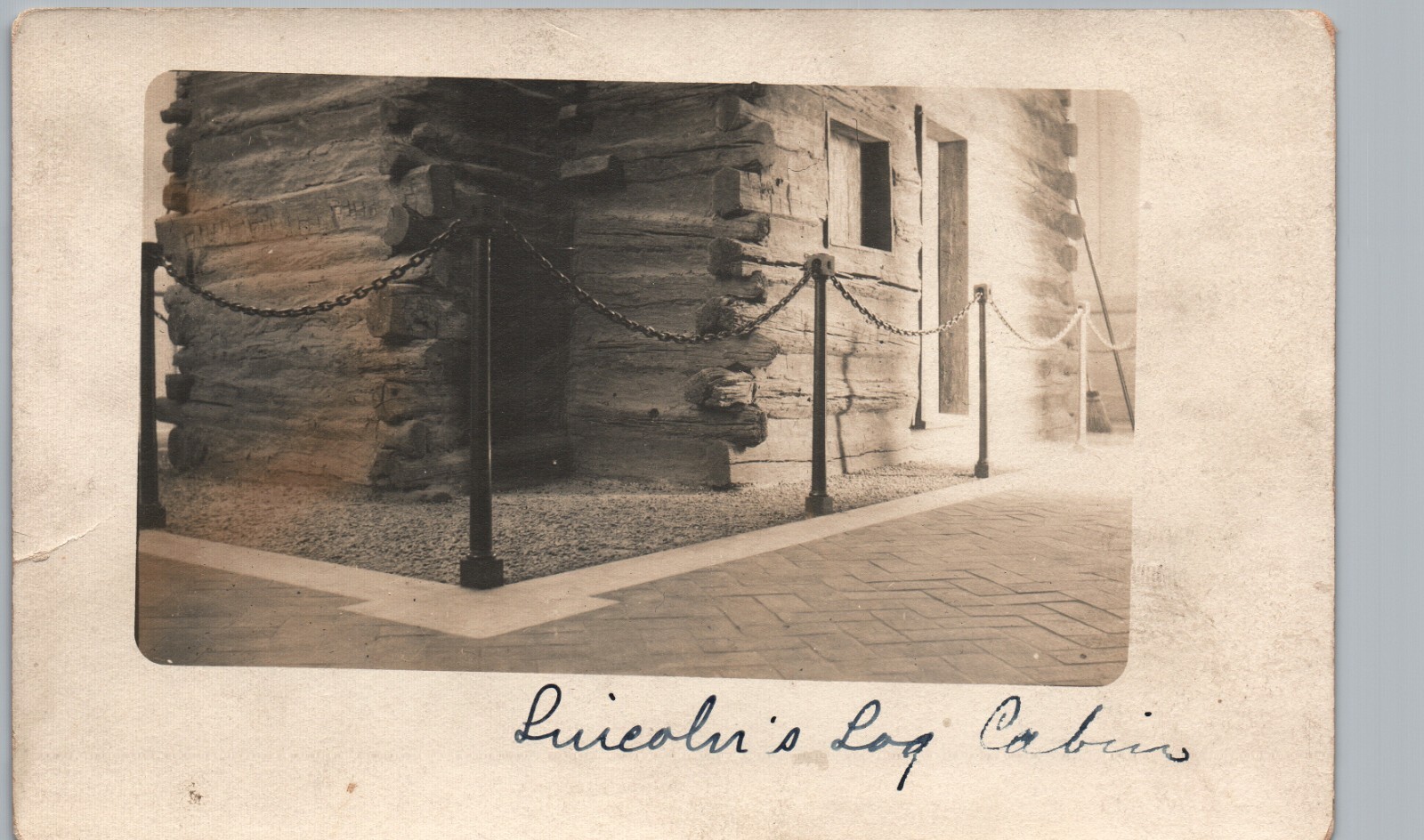 ABRAHAM LINCOLN\'S LOG CABIN real photo postcard rppc president\'s pioneer home