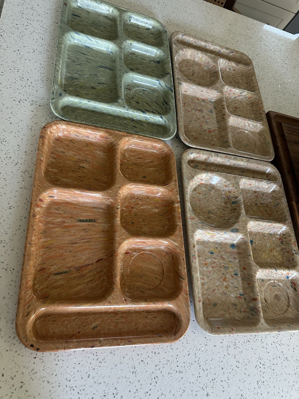 Four Trays Vintage Texas Wear Dallas Wear Plastic