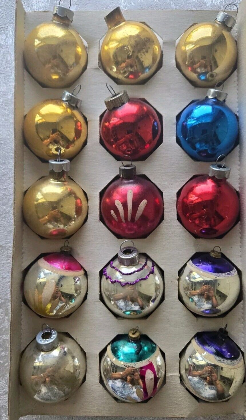 Vintage Glass Ornaments - Mixed Lot Of 15