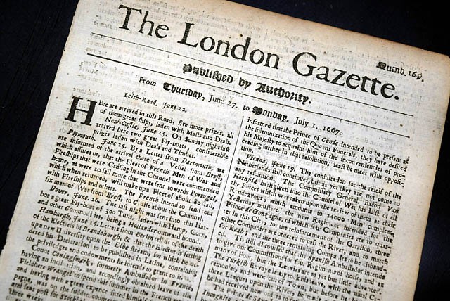 EARLY Rare 17th Century 359 Years Old Plague Era LONDON GAZETTE 1667 Newspaper  