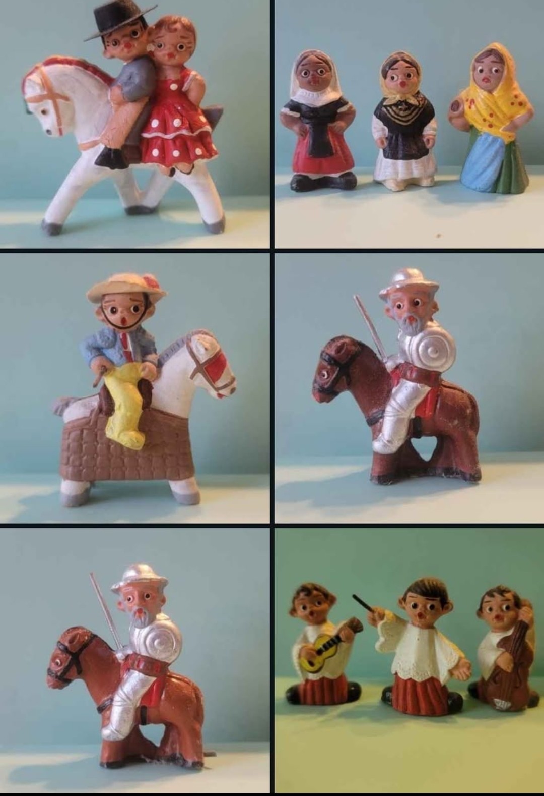Vintage Large Lot of Spanish Mud People Terracotta Figurines – 99 Pieces