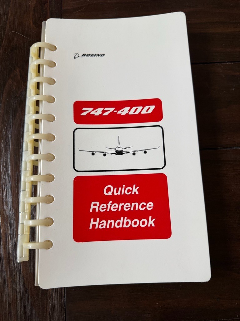 Vintage Boeing 747 Quick Reference Handbook Aviation Manual 1996